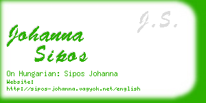 johanna sipos business card